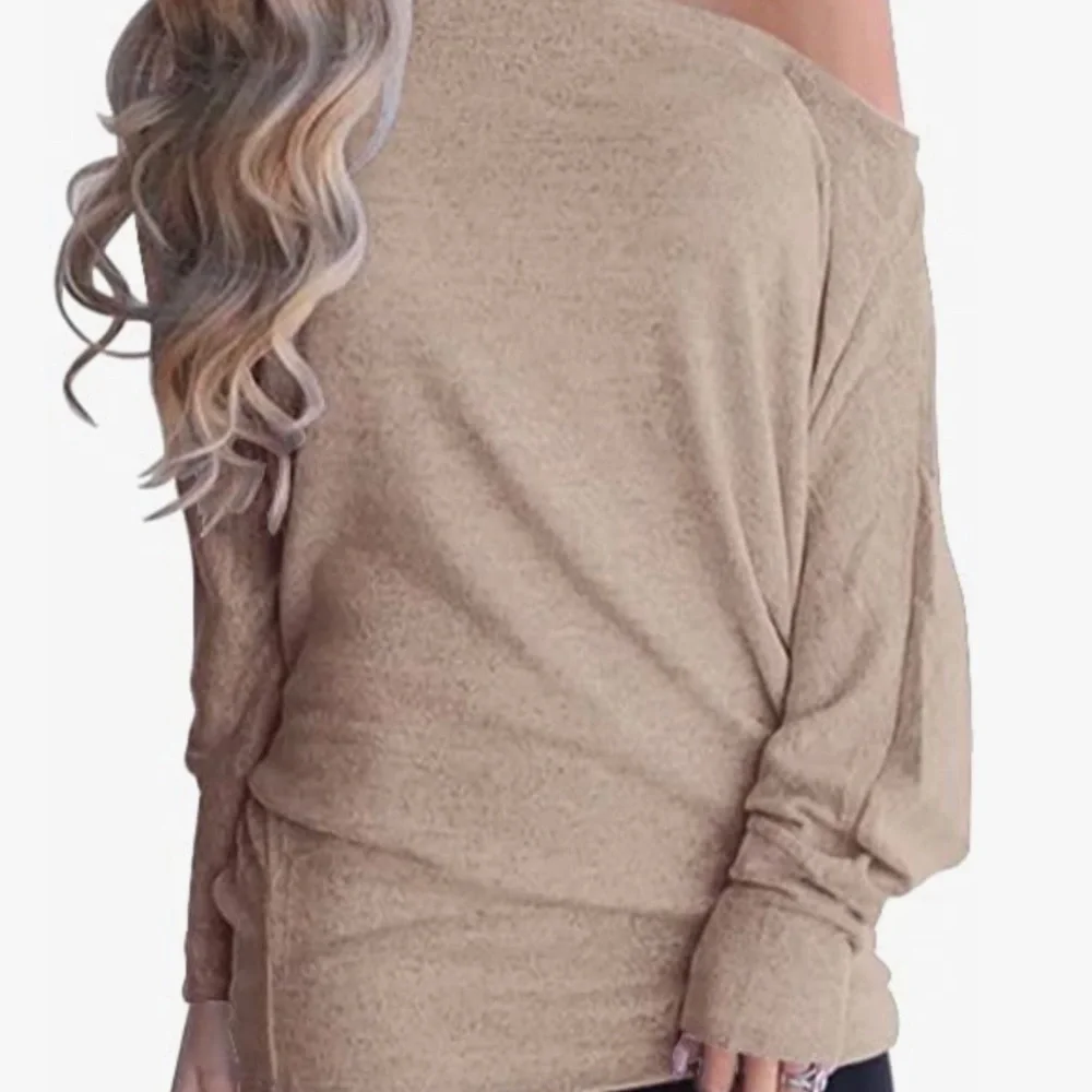 NWT Women's Off Shoulder Oversized Pullover Sweater Knit Loose Tunic Tops